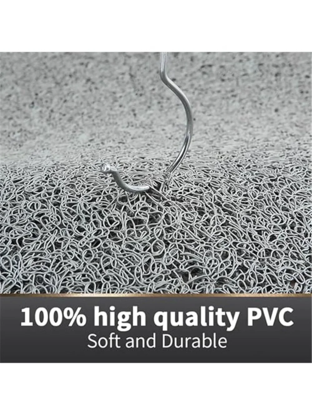 Non Slip PVC Shower Bath Mat Grey Textured Tub Mat Anti Slip Quick Dry Bathroom